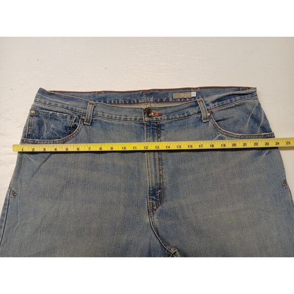 SilverTab Baggy Loose Relaxed Comfort Fit Dress Casual Style Denim Jeans 40x32 - Picture 4 of 14